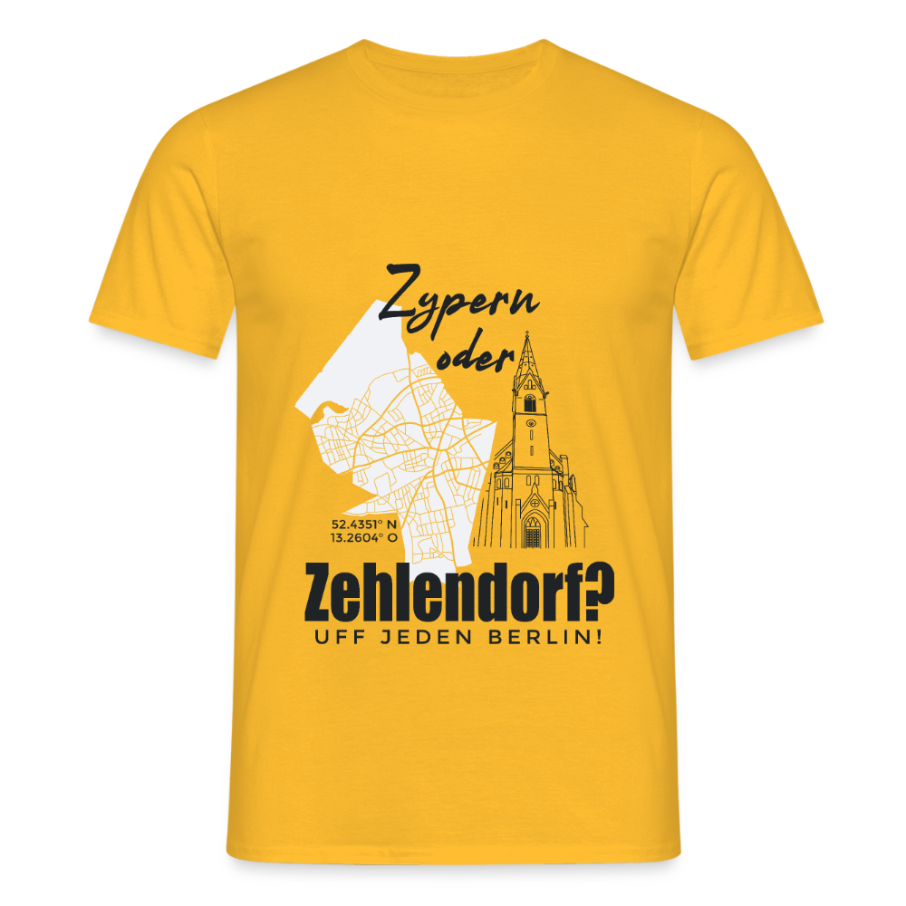 Zypern oder Zehlendorf - Männer Premium T-Shirt - Gelb