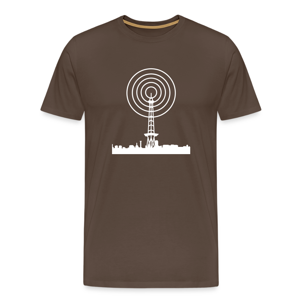 Funkturm im Fokus - Männer Premium T-Shirt - Edelbraun