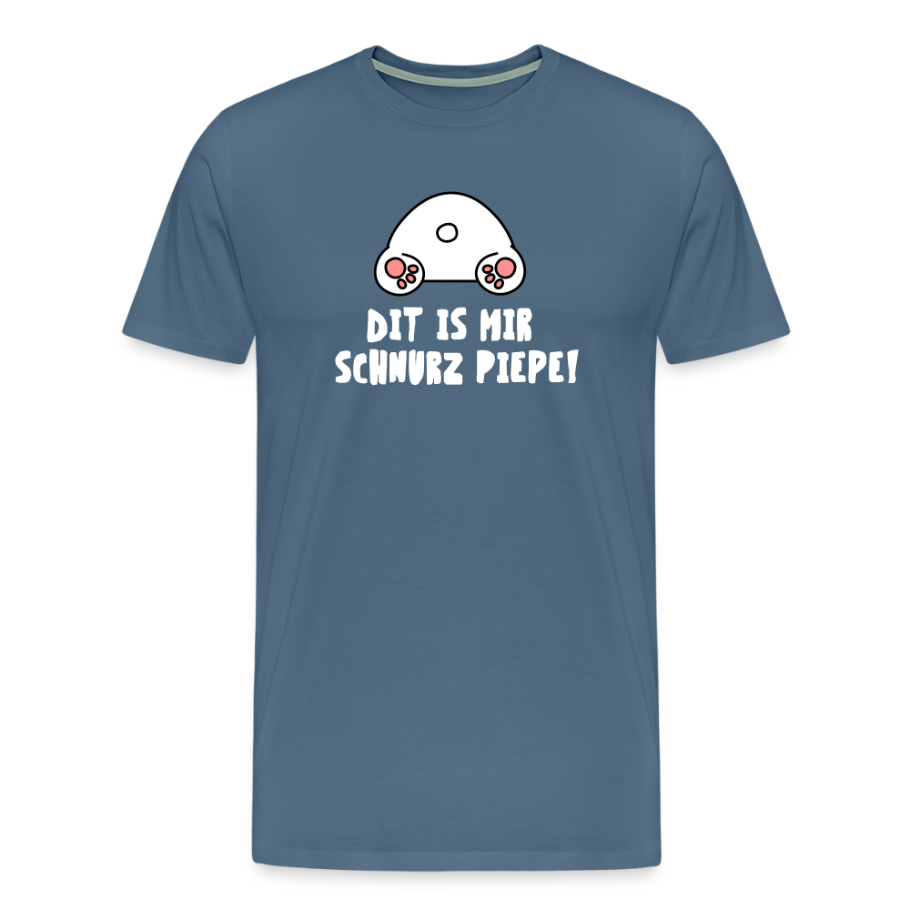 Dit is mir Schnurz Piepe - Männer Premium T-Shirt - Blaugrau