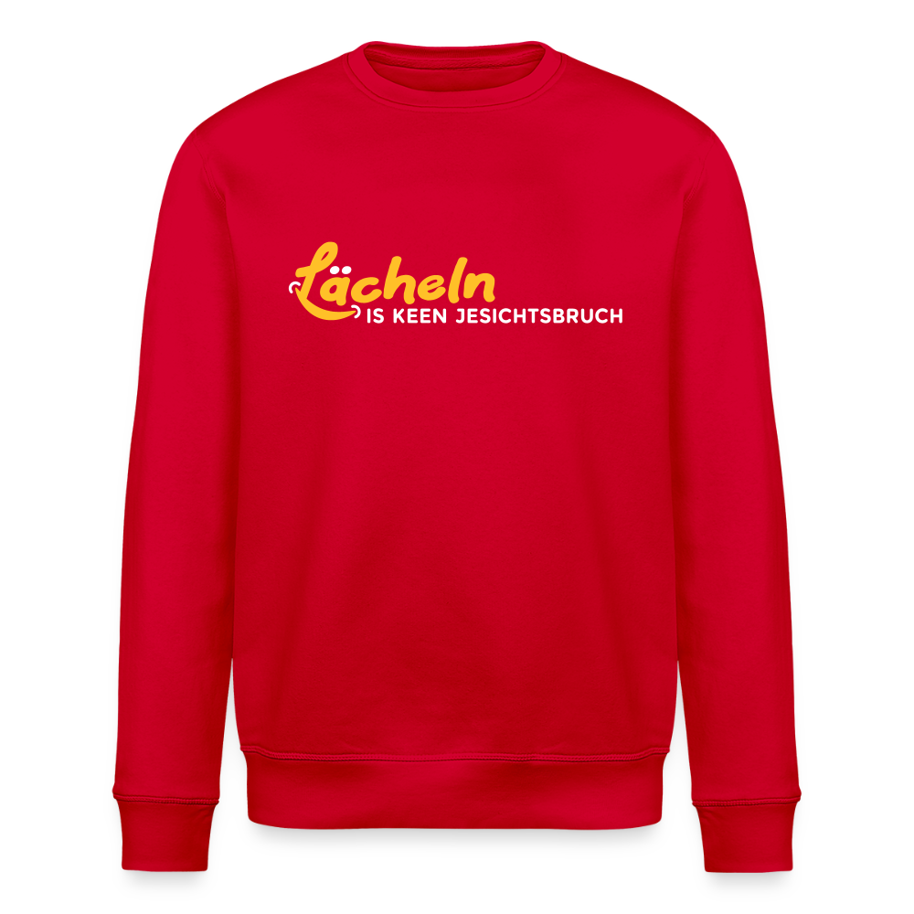 Lächeln is keen Jesichtsbruch - Unisex Bio Sweatshirt - Rot