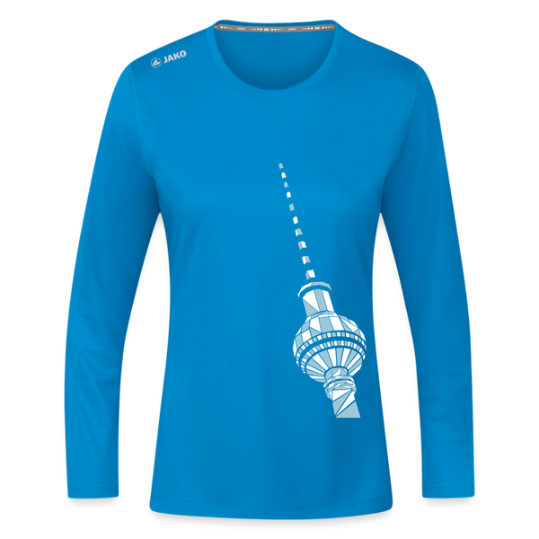 Fernsehturm Geometrie - Frauen Sport Langarmshirt - Saphirblau