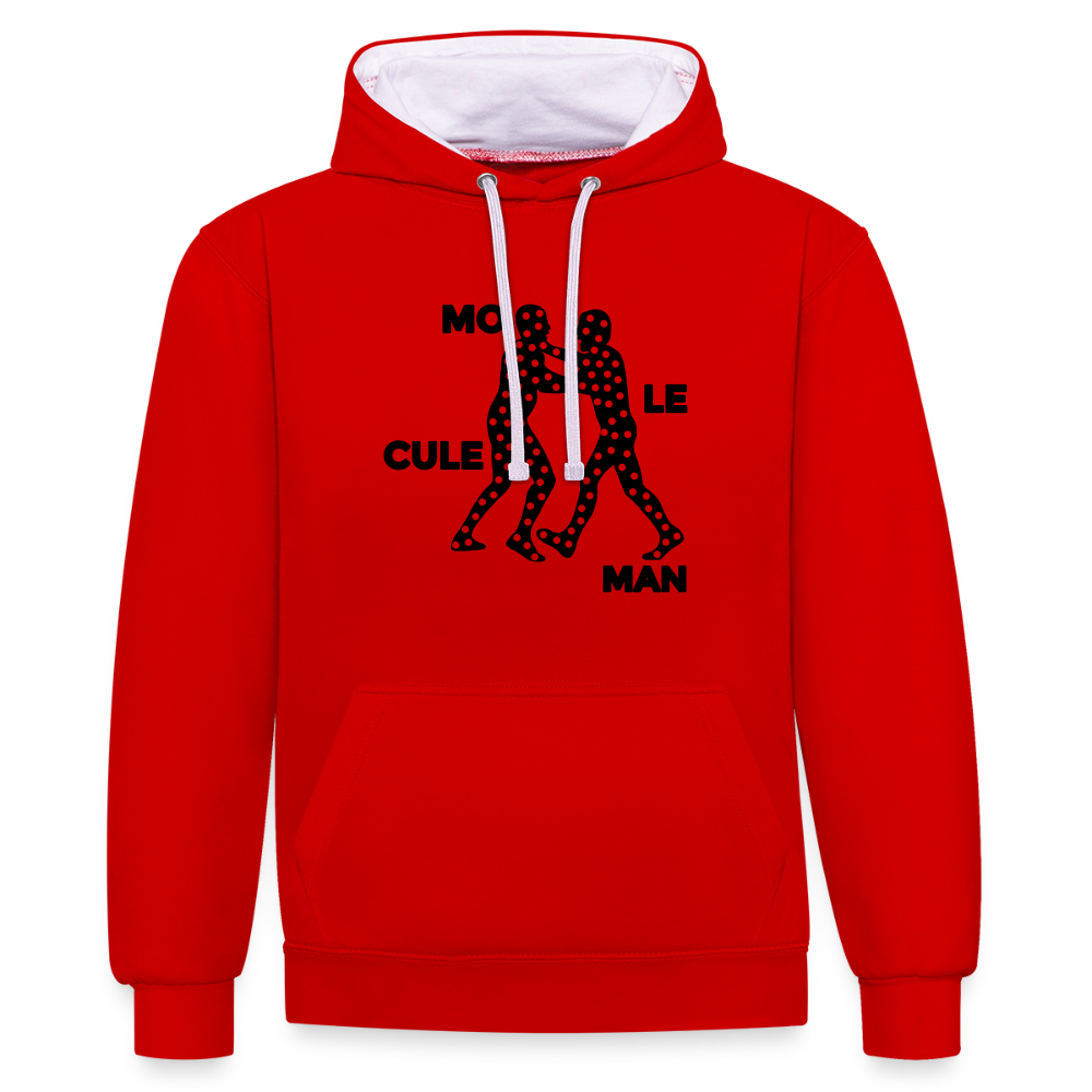 Mo le cule Man - Kontrast Hoodie - Rot/Weiß