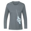 Fernsehturm Geometrie - Frauen Sport Langarmshirt - Grau