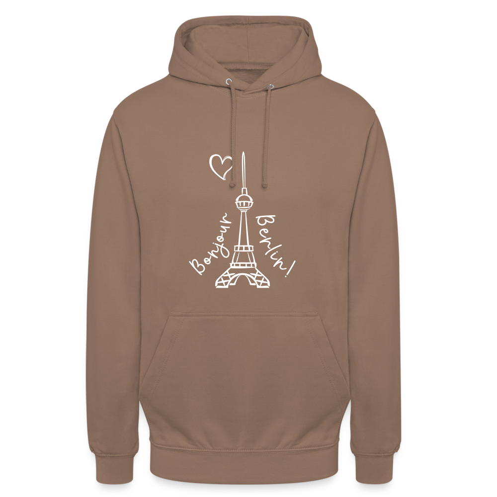 Eiffelturm in Berlin Bonjour - Unisex Hoodie - Mokka