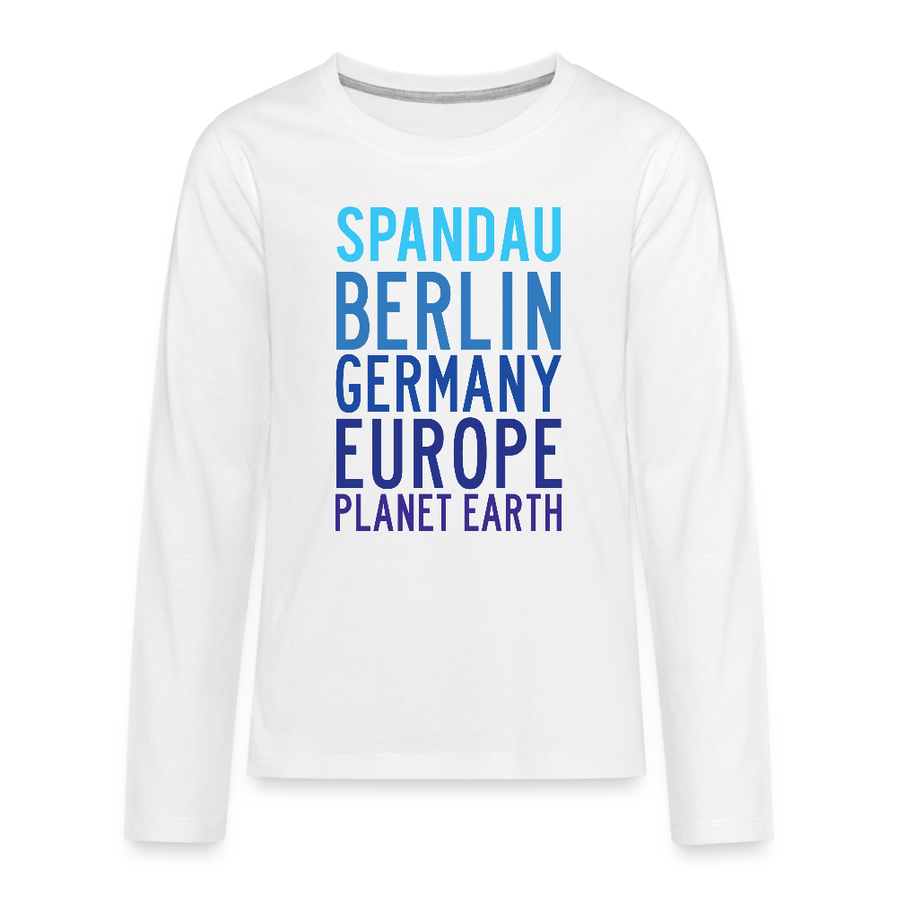 Spandau Planet Earth - Teenager Langarmshirt - Weiß