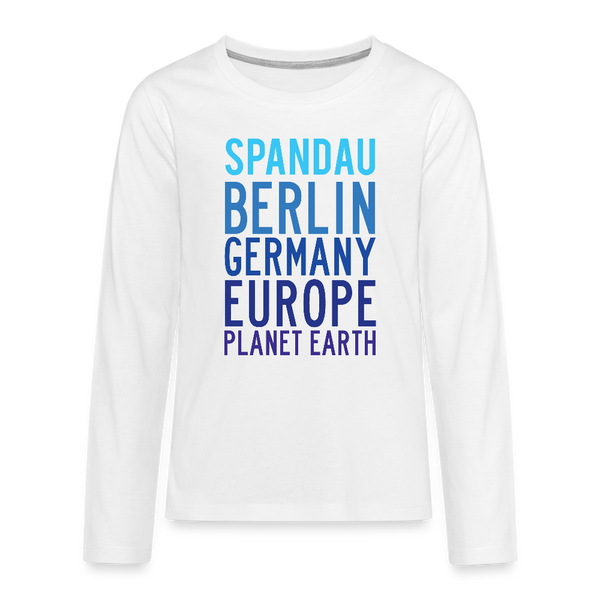Spandau Planet Earth - Teenager Langarmshirt - Weiß