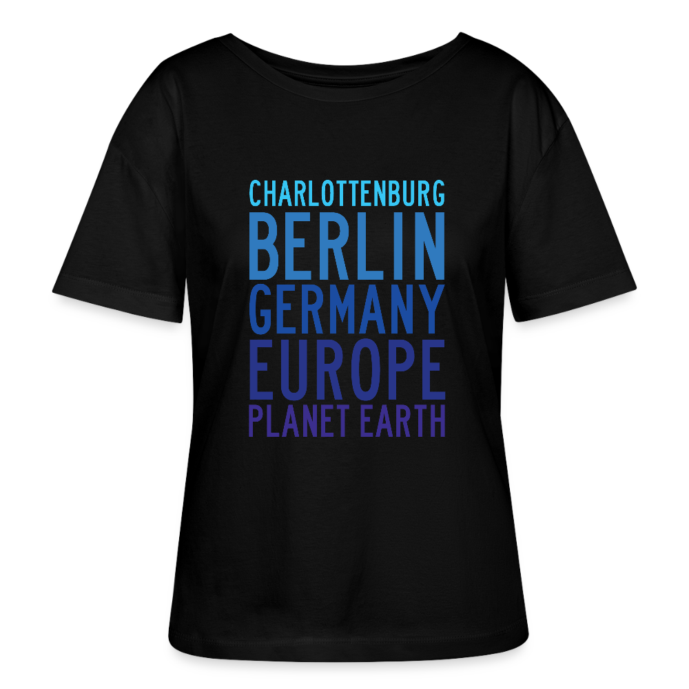 Charlottenburg - Earth - Relaxed Rundhals Frauen Bio-T-Shirt - Schwarz