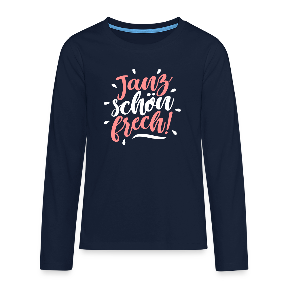 Janz schön frech! - Teenager Langarmshirt - Navy