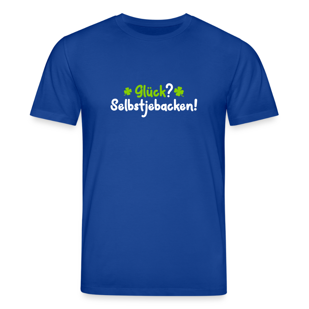 Glück? Selbstjebacken - Unisex Bio T-Shirt - Dunkelblau