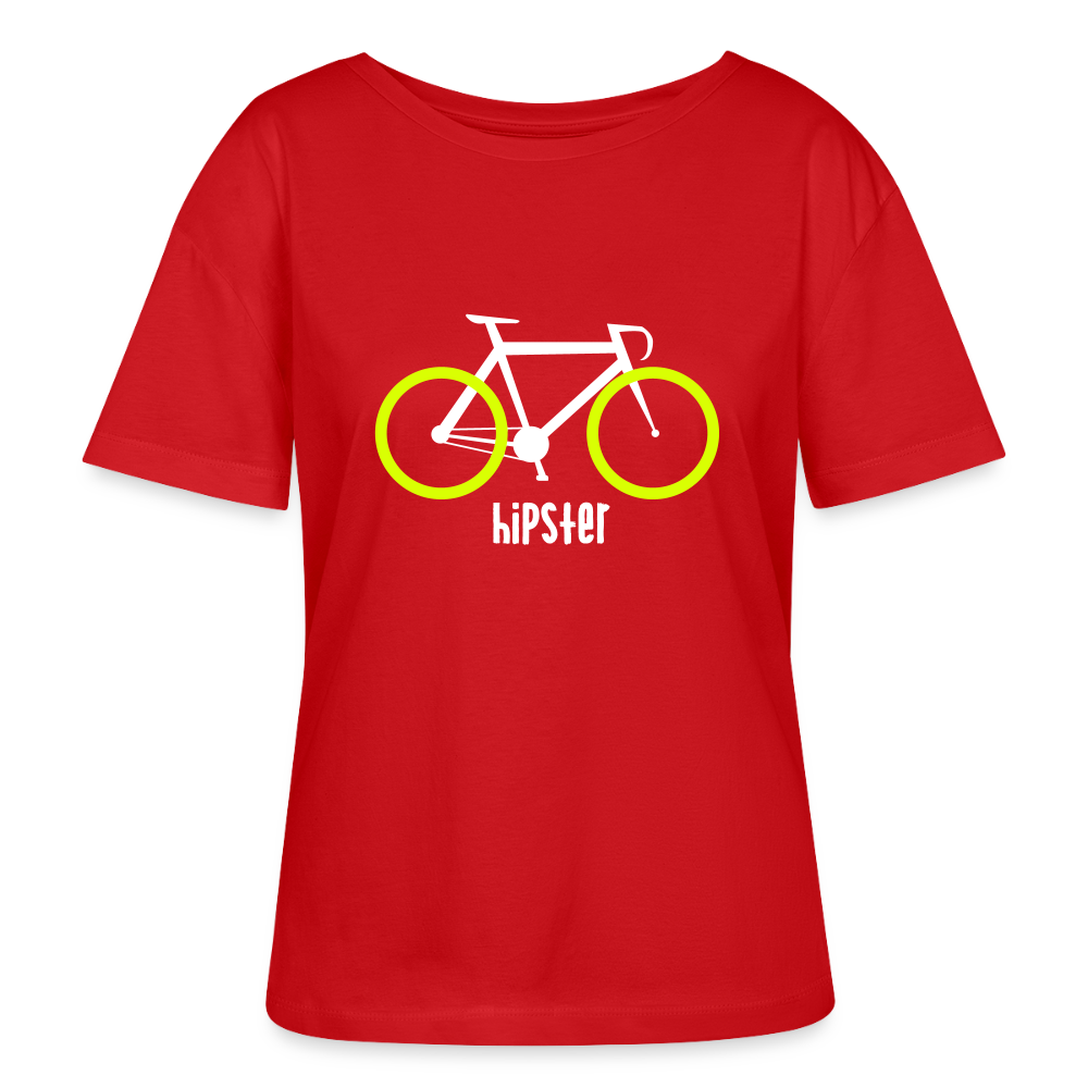 Hipster - Relaxed Rundhals Frauen Bio-T-Shirt - Rot