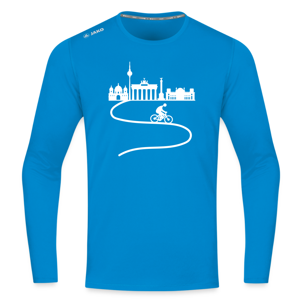 Aus der Stadt - Männer Sport Langamshirt - Saphirblau