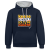 Keene Angst Ick Tu Sie Nüscht - Kontrast Hoodie - Navy/Grau meliert