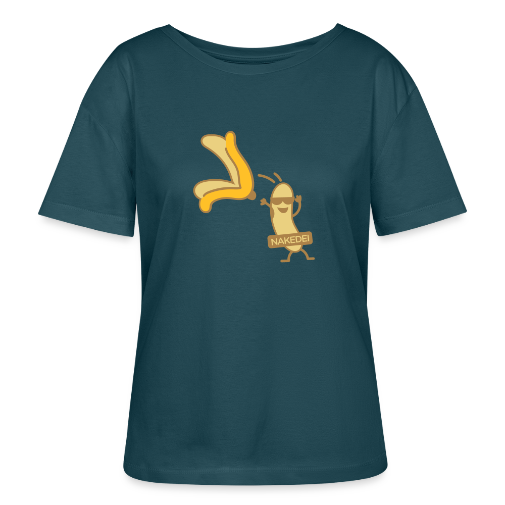 Nakedei - Relaxed Rundhals Frauen Bio-T-Shirt - Dunkles Petrol