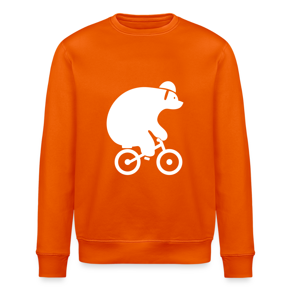 Fahrradbär - Unisex Bio Sweatshirt - Tieforange