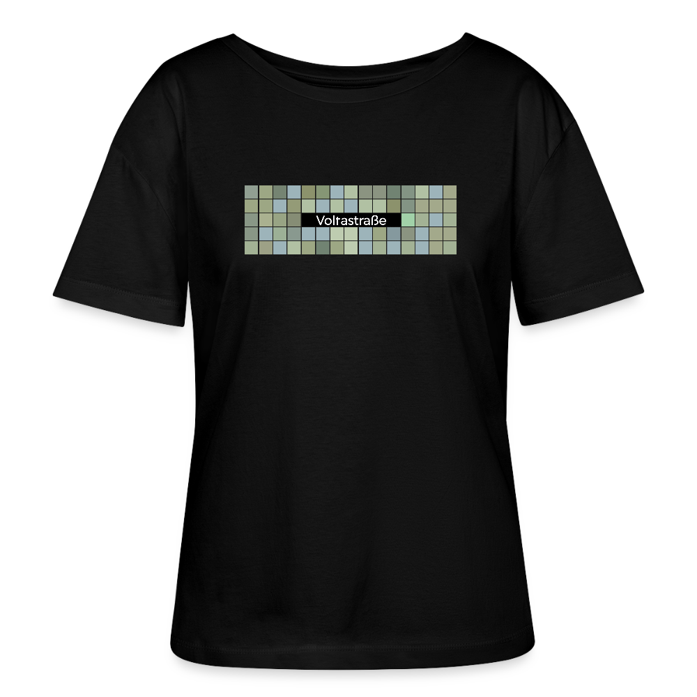 Voltastrasse -  Relaxed Rundhals Frauen Bio-T-Shirt - Schwarz