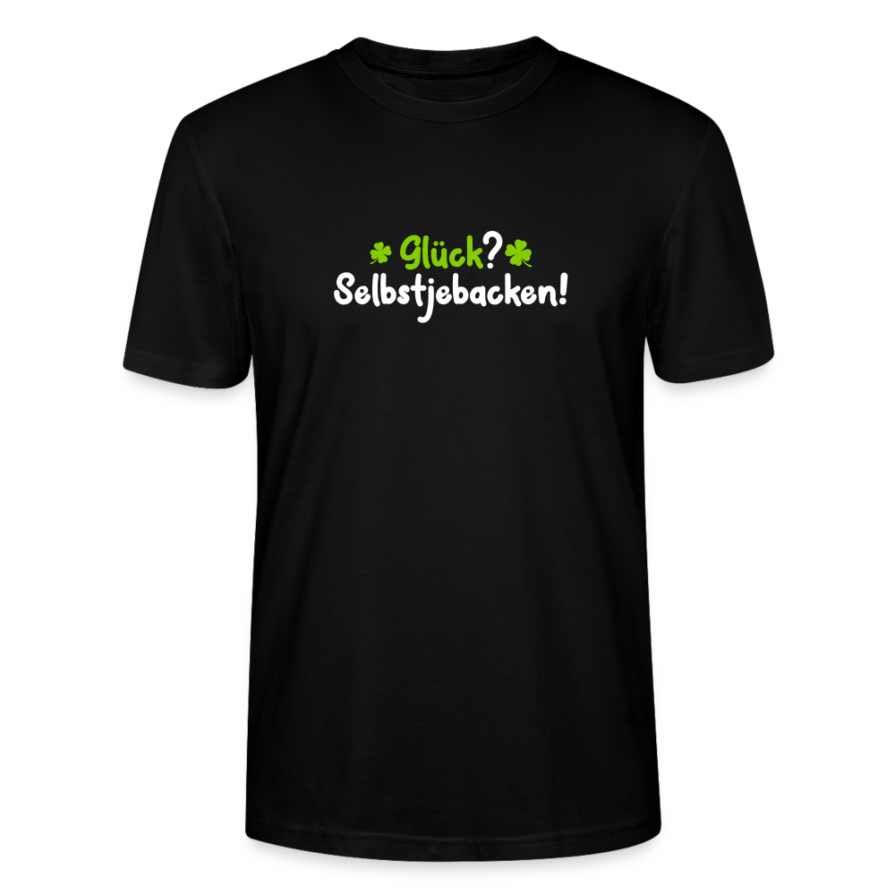 Glück? Selbstjebacken - Männer Bio T-Shirt - Schwarz