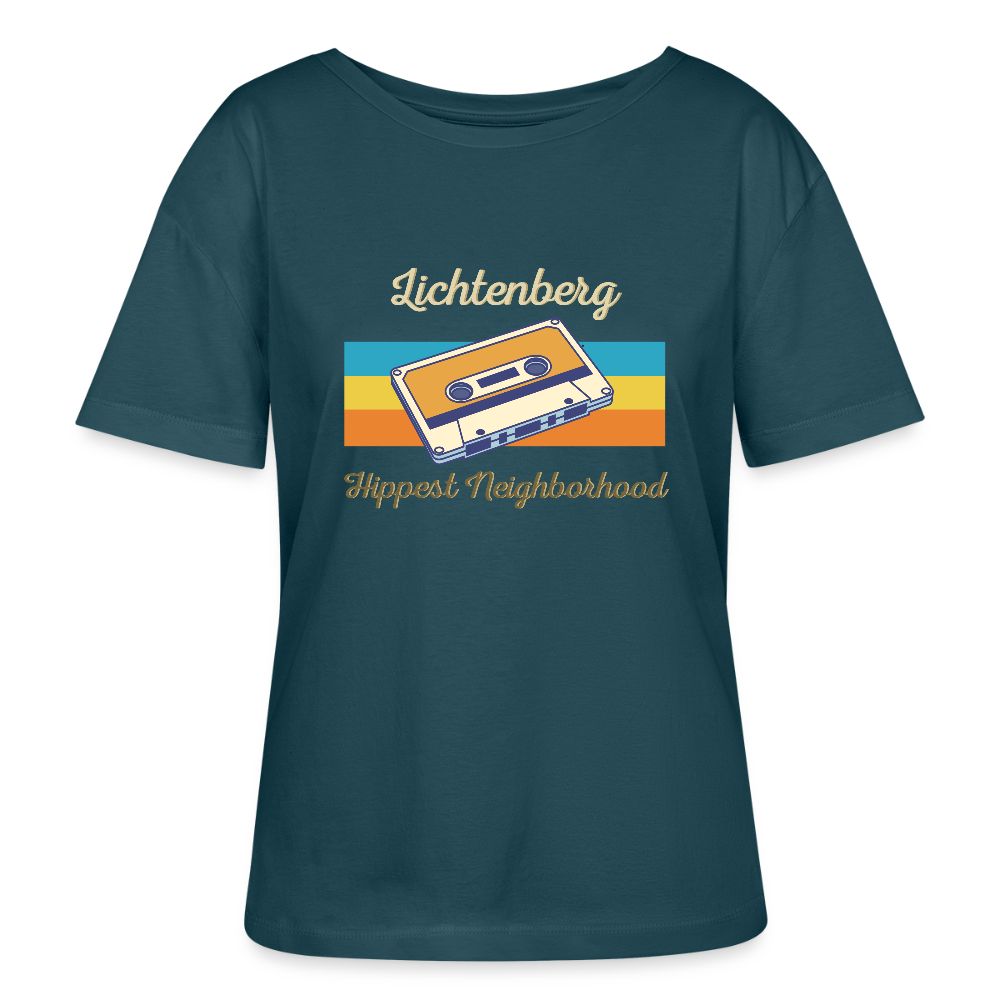 Lichtenberg Hippest Neighborhood - Relaxed Rundhals Frauen Bio-T-Shirt - Dunkles Petrol