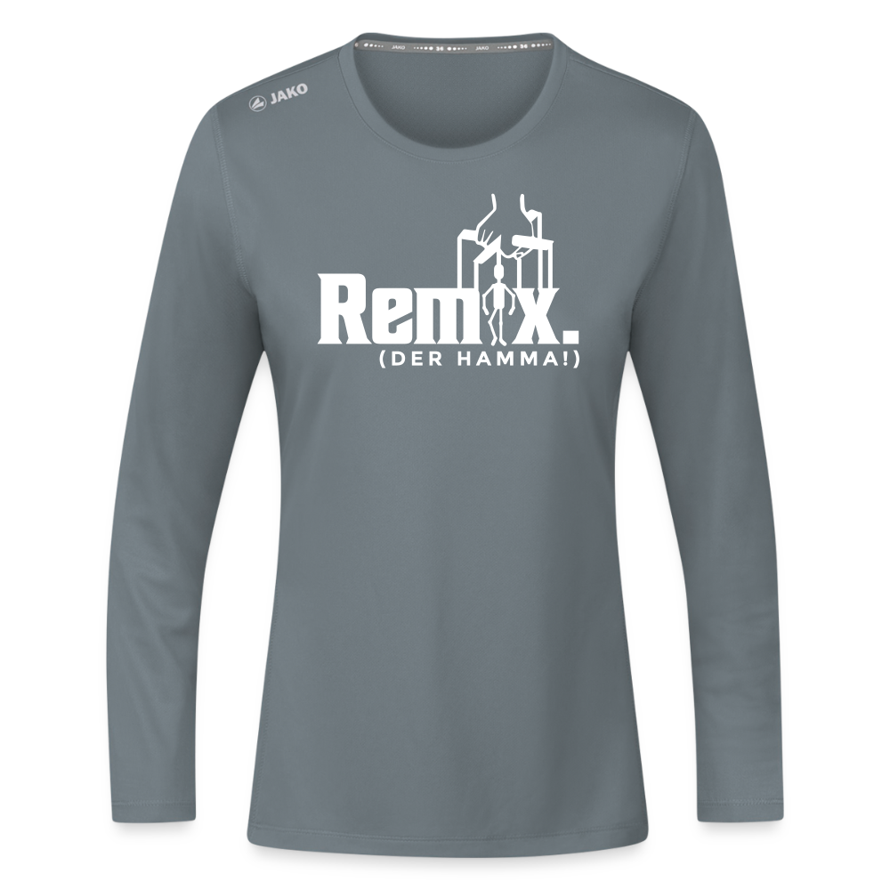 Remix. - Frauen Sport Langarmshirt - Grau