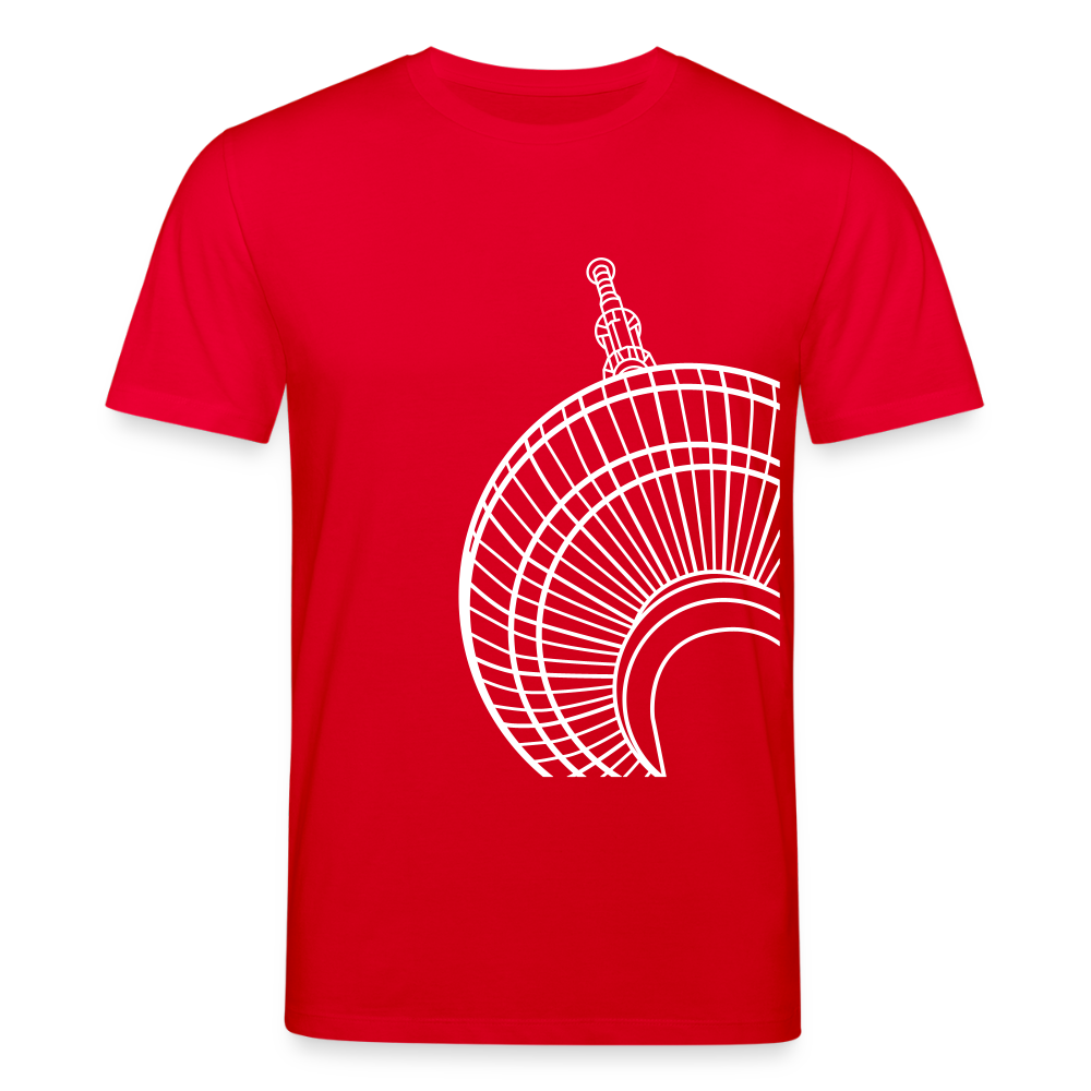 Der Turm von unten - weiß - Unisex Bio T-Shirt - Rot