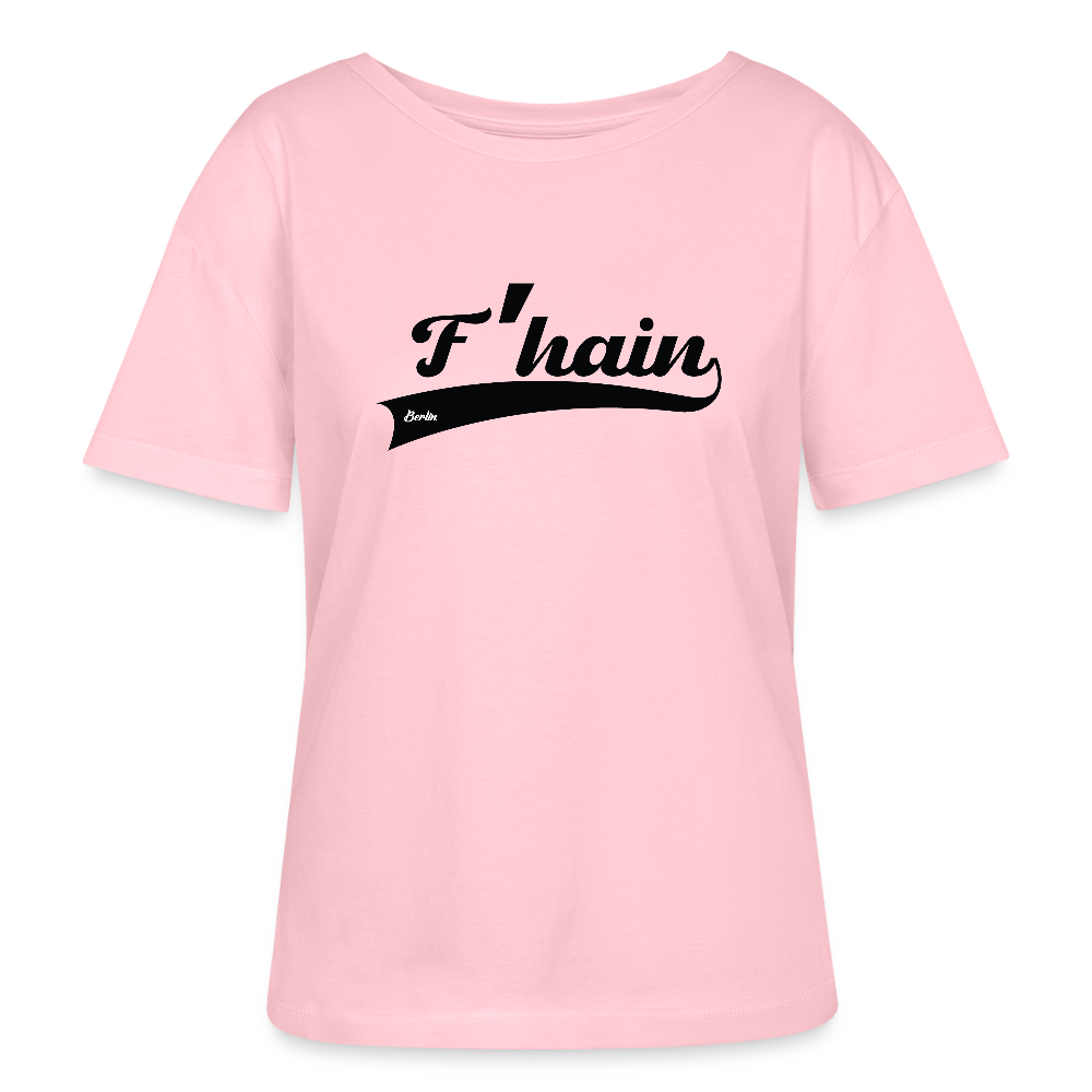 F'hain - Relaxed Rundhals Frauen Bio-T-Shirt - Hellrosa