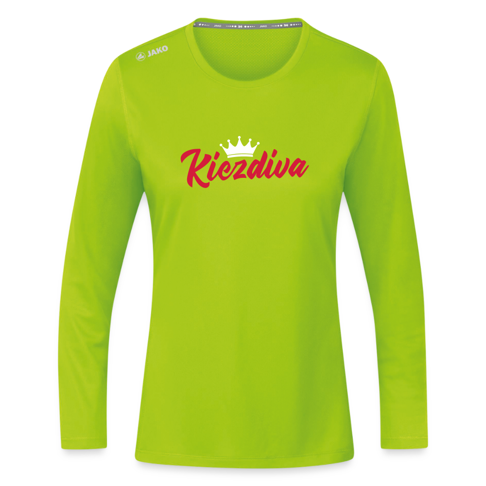 Kiezdiva - Frauen Sport Langarmshirt - Neongrün