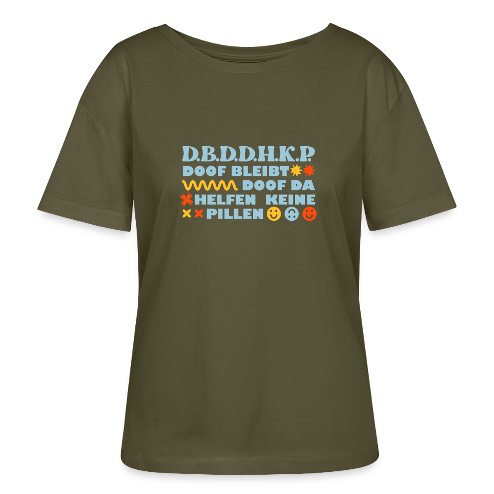 d.b.d.d.h.k.P - Relaxed Rundhals Frauen Bio-T-Shirt - Khaki