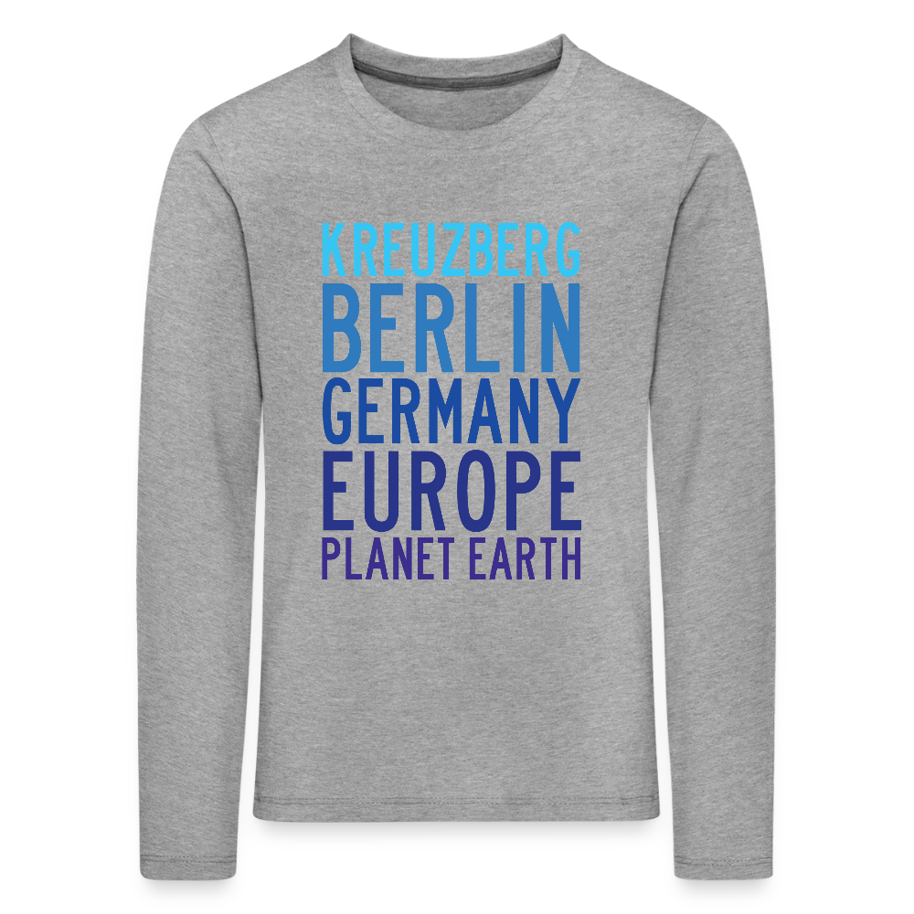 Kreuzberg - Planet Earth - Kinder Langarmshirt - Grau meliert