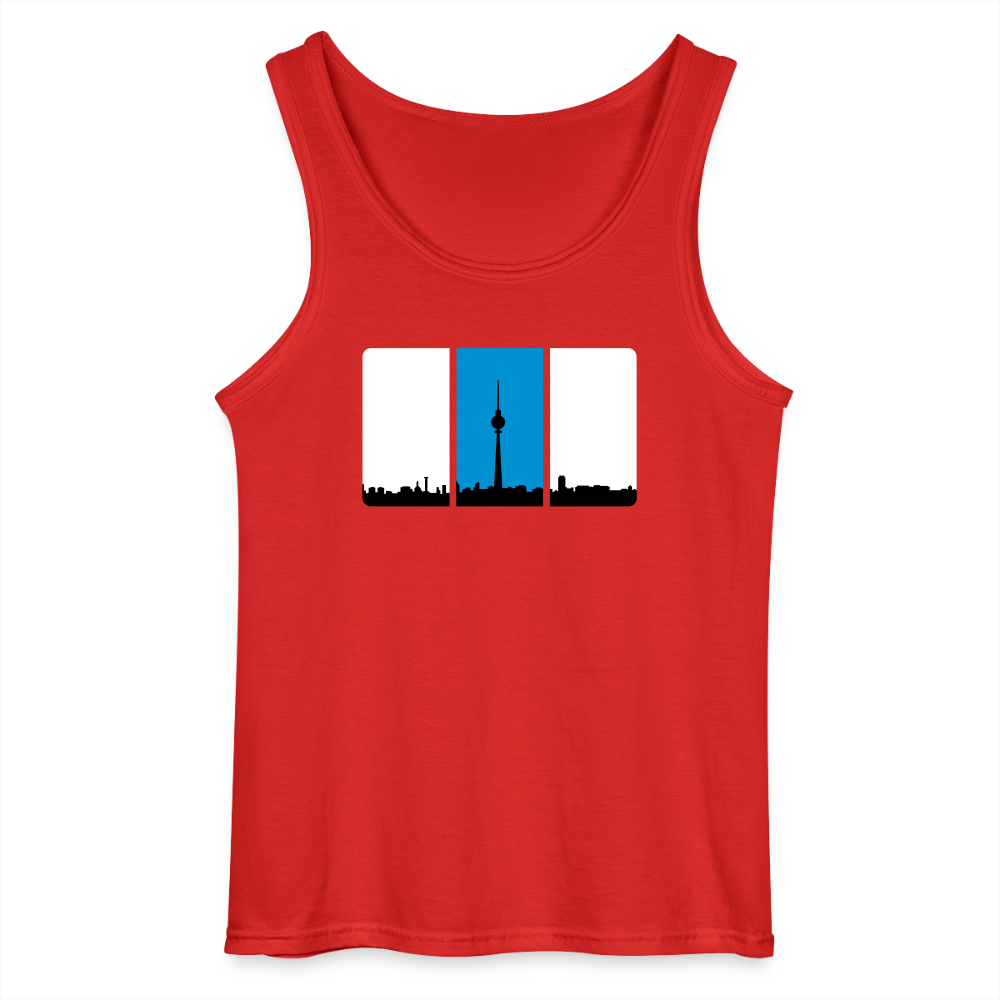Berliner Skyline in Streifen - Männer Tank Top - Rot