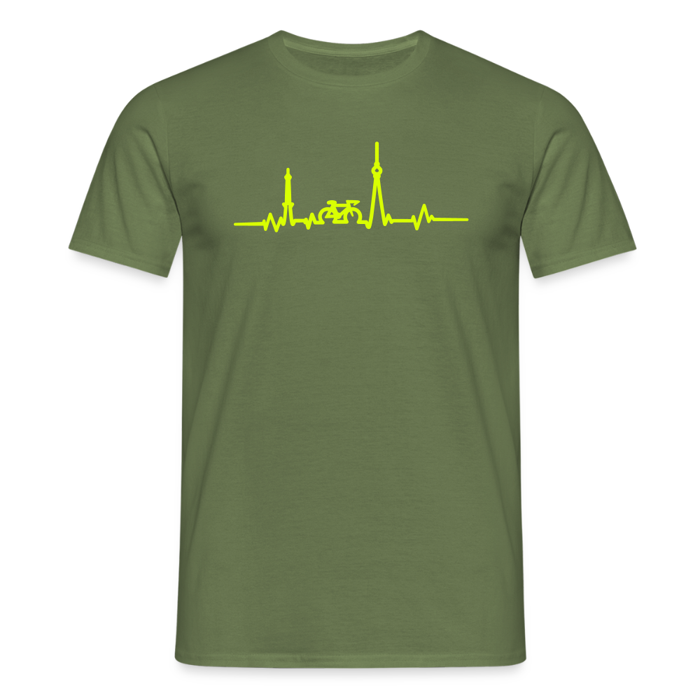 Herzschlag für Fahrradfahrer - Männer Premium T-Shirt - Militärgrün