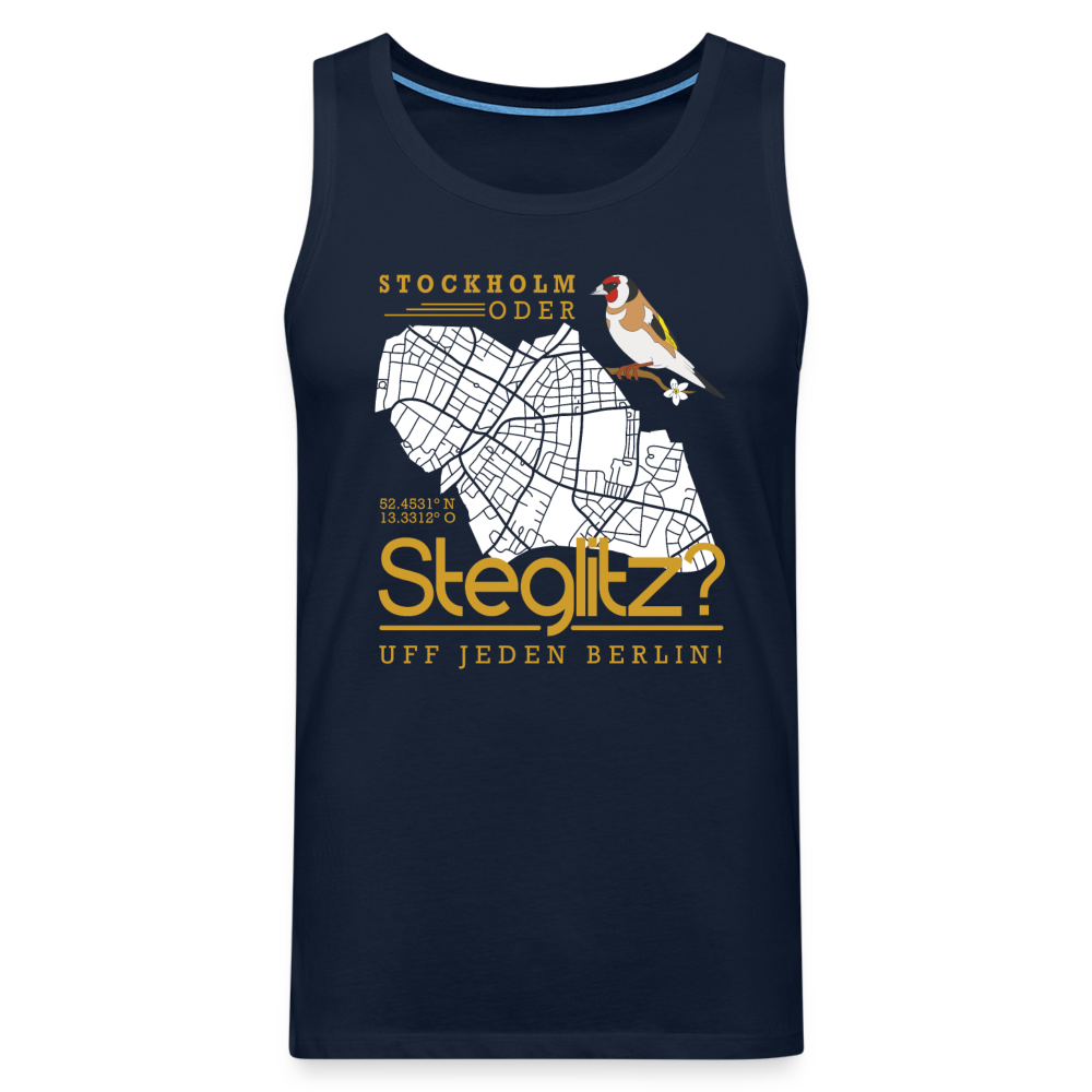 Stockholm oder Steglitz - Männer Premium Tank Top - Navy
