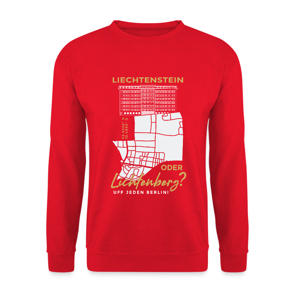 Liechtenstein oder Lichtenberg - Unisex Pullover - Rot