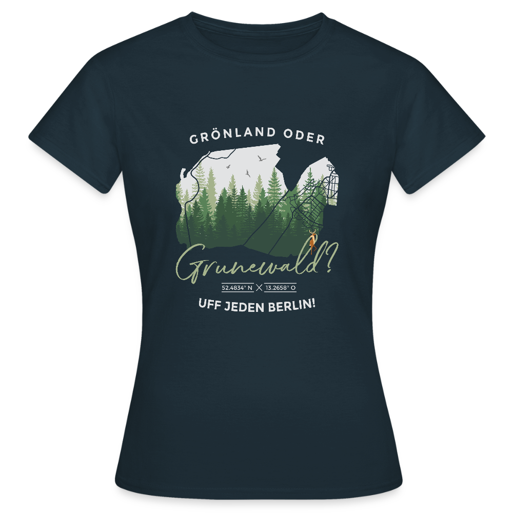 Grönland oder Grunewald - Frauen Premium T-Shirt - Navy