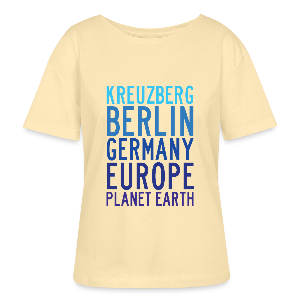 Kreuzberg - Planet Earth - Relaxed Rundhals Frauen Bio-T-Shirt - Creme