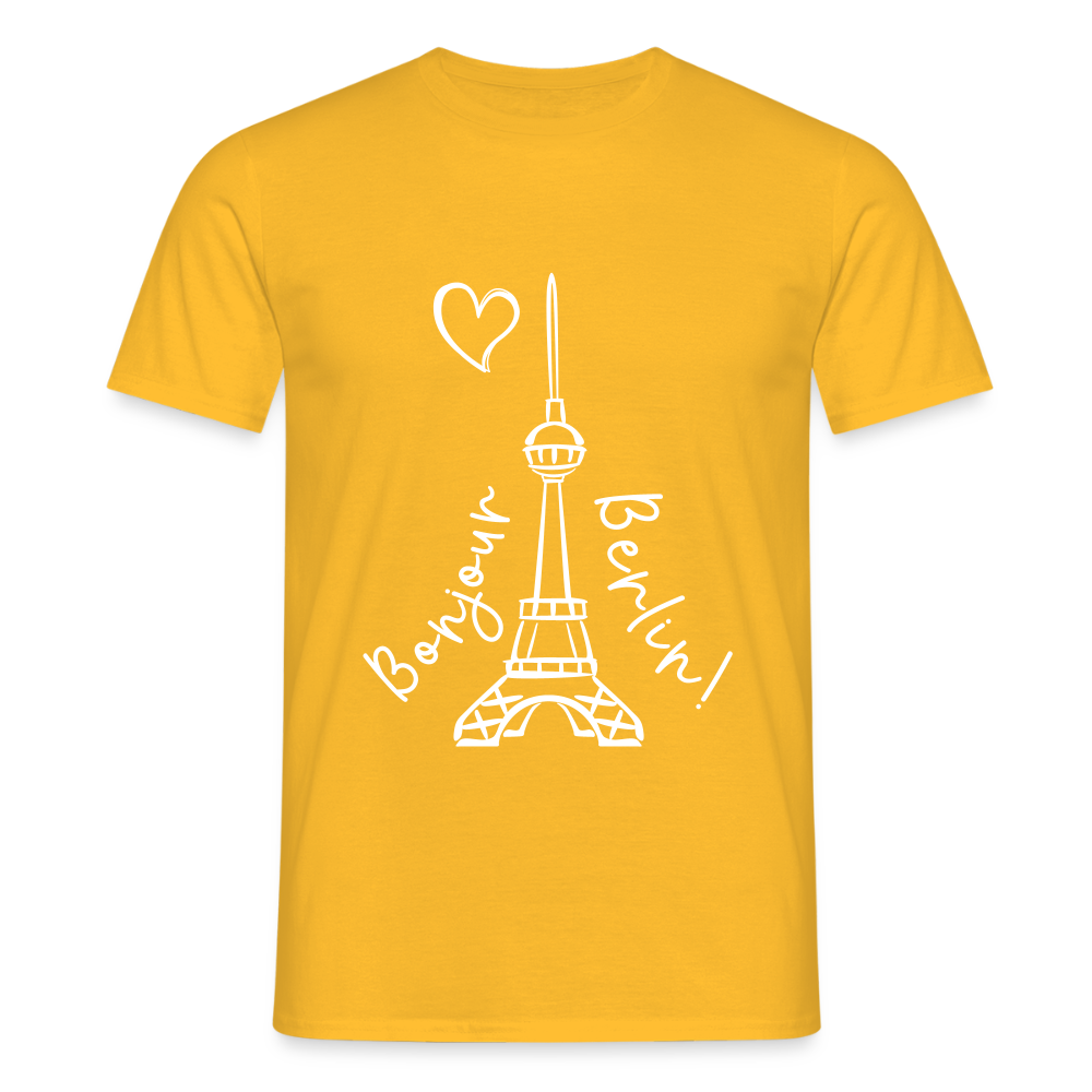 Eiffelturm in Berlin Bonjour - Männer Premium T-Shirt - Gelb
