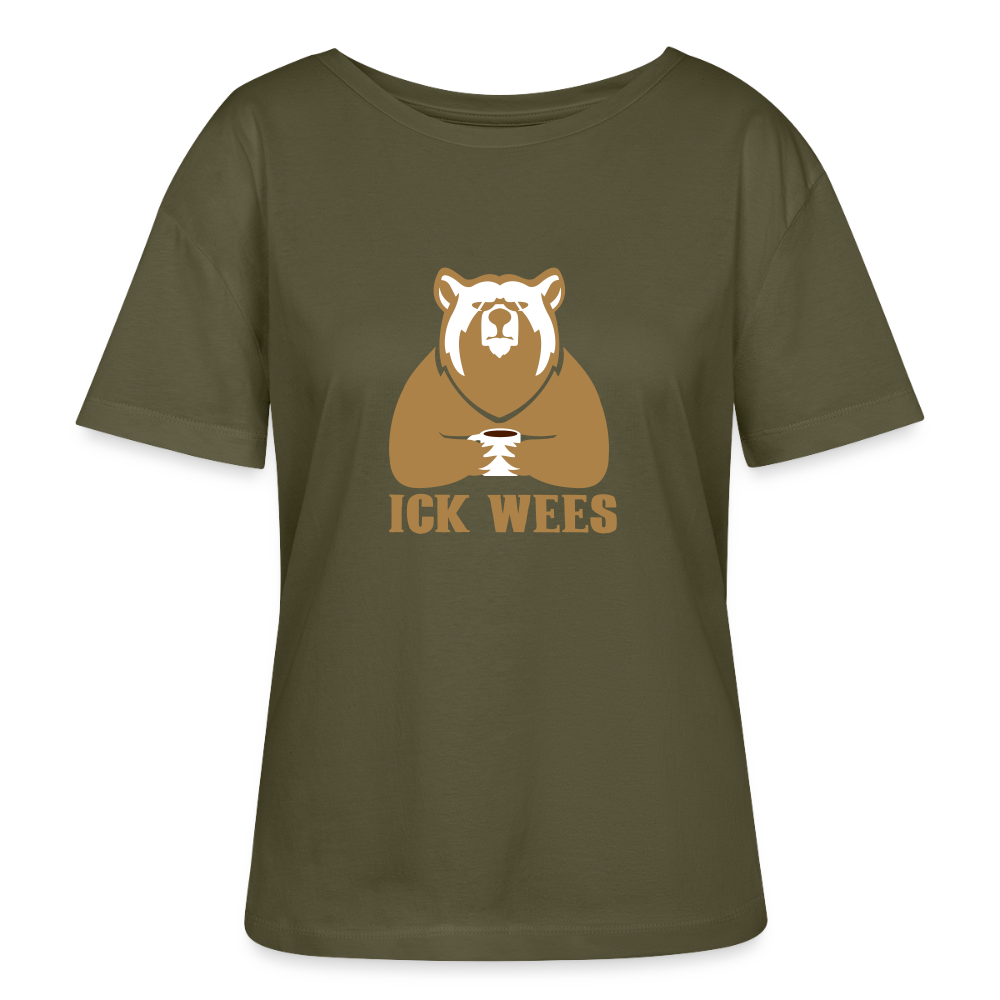 ick wees - Relaxed Rundhals Frauen Bio-T-Shirt - Khaki