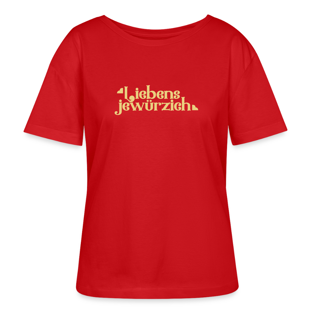 Liebensjewürzich - Relaxed Rundhals Frauen Bio-T-Shirt - Rot
