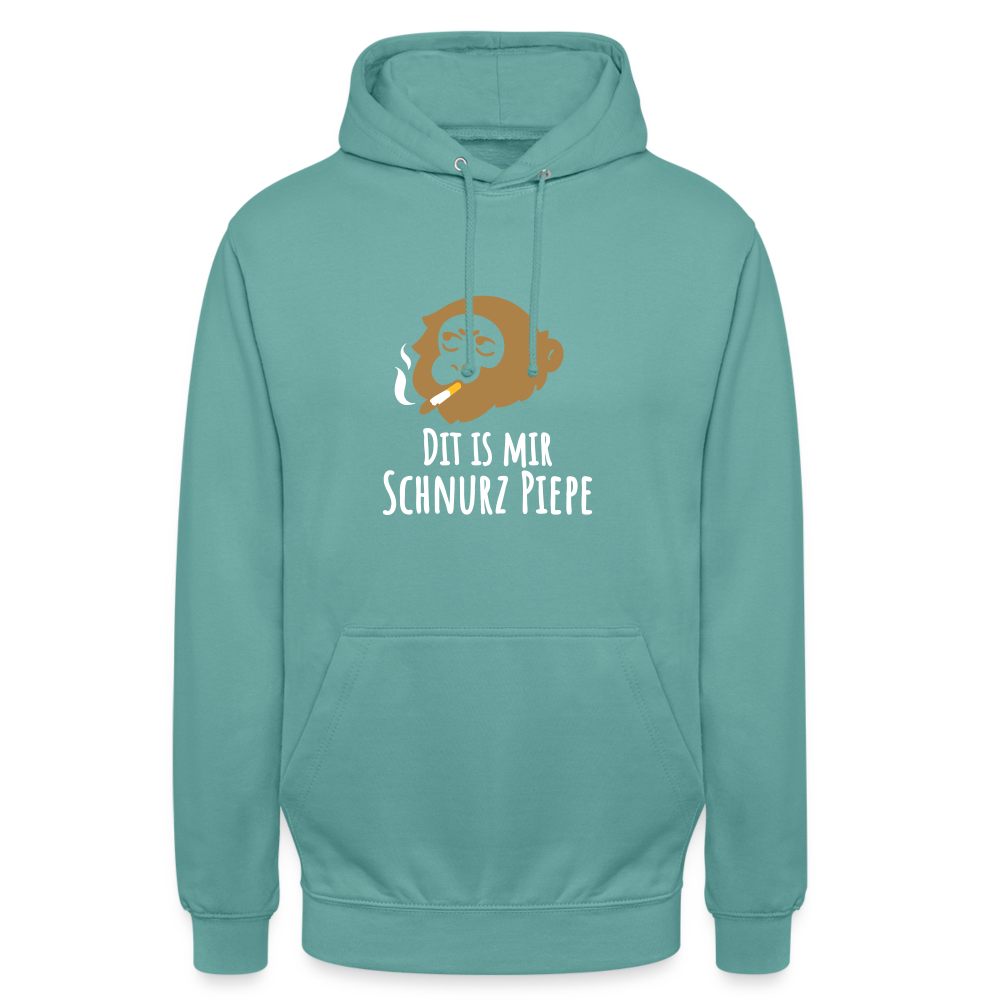 Dit is mir Schnurz Affe - Unisex Hoodie - Pastelltürkis