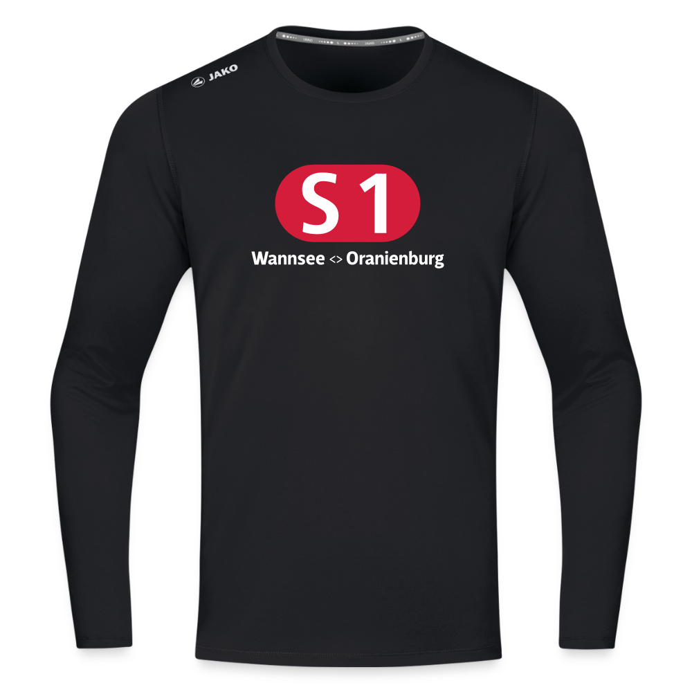 S1 - Männer Sport Langamshirt - Schwarz