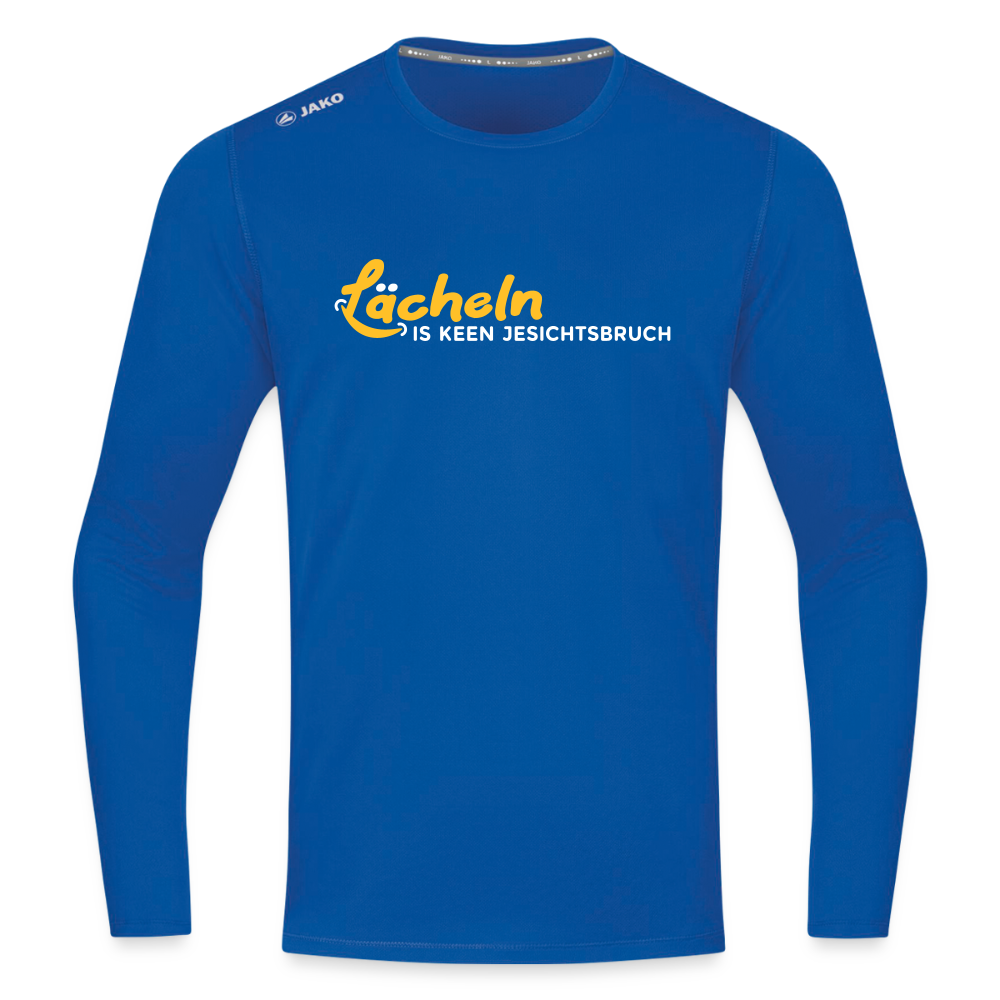 Lächeln is keen Jesichtsbruch - Männer Sport Langamshirt - Royalblau