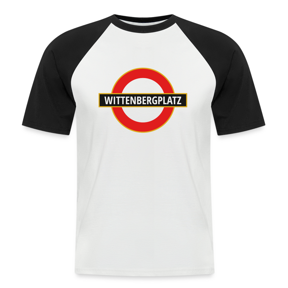 Wittenbergplatz - Männer Baseball T-Shirt - Weiß/Schwarz