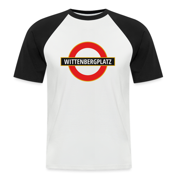Wittenbergplatz - Männer Baseball T-Shirt - Weiß/Schwarz