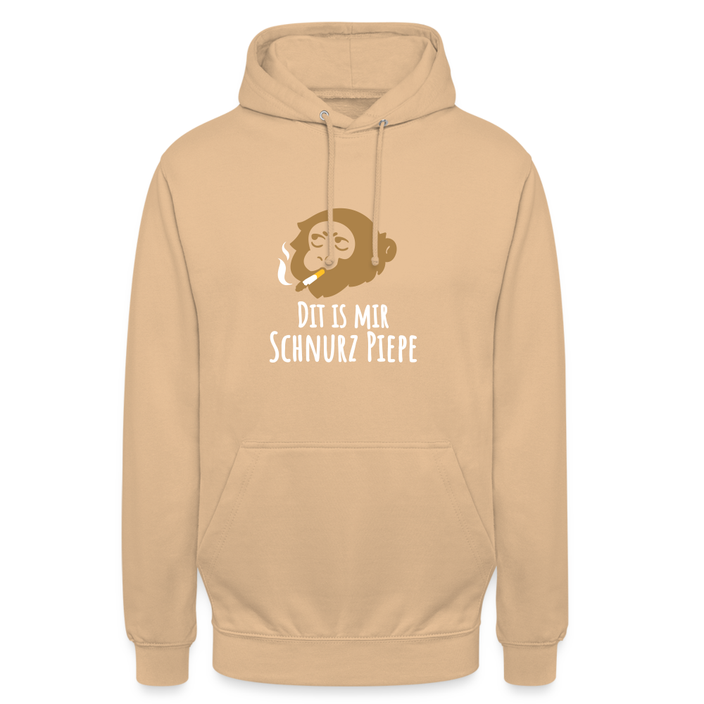 Dit is mir Schnurz Affe - Unisex Hoodie - Pfirsich