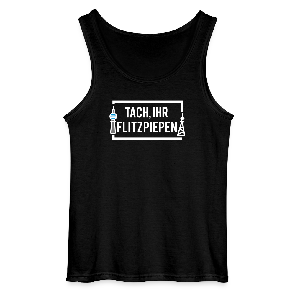 Tach ihr Flitzpiepen - weiß - Männer Tank Top - Schwarz