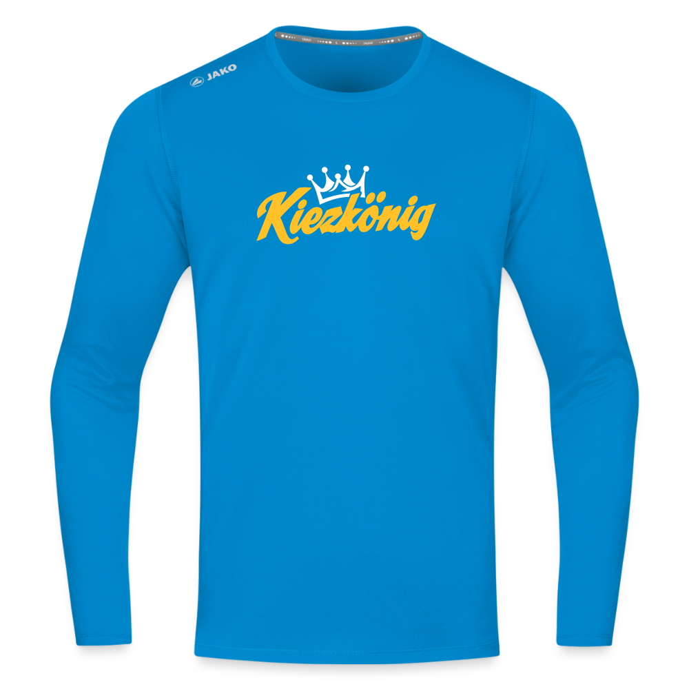 Kiezkönig - Männer Sport Langamshirt - Saphirblau