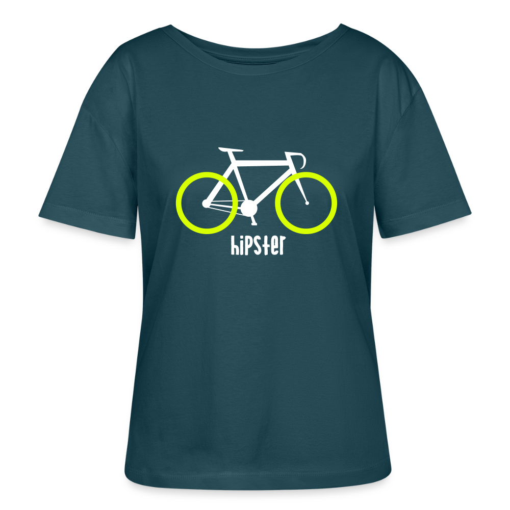 Hipster - Relaxed Rundhals Frauen Bio-T-Shirt - Dunkles Petrol