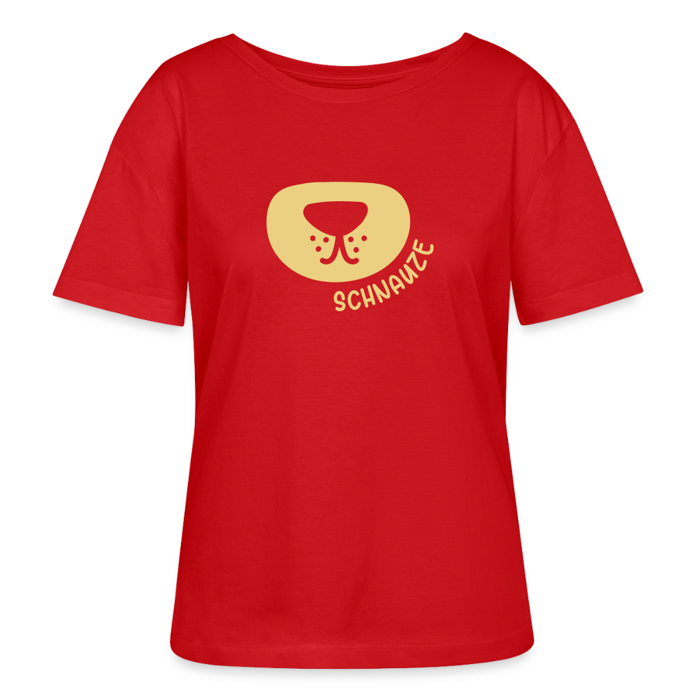 Schnauze - Relaxed Rundhals Frauen Bio-T-Shirt - Rot