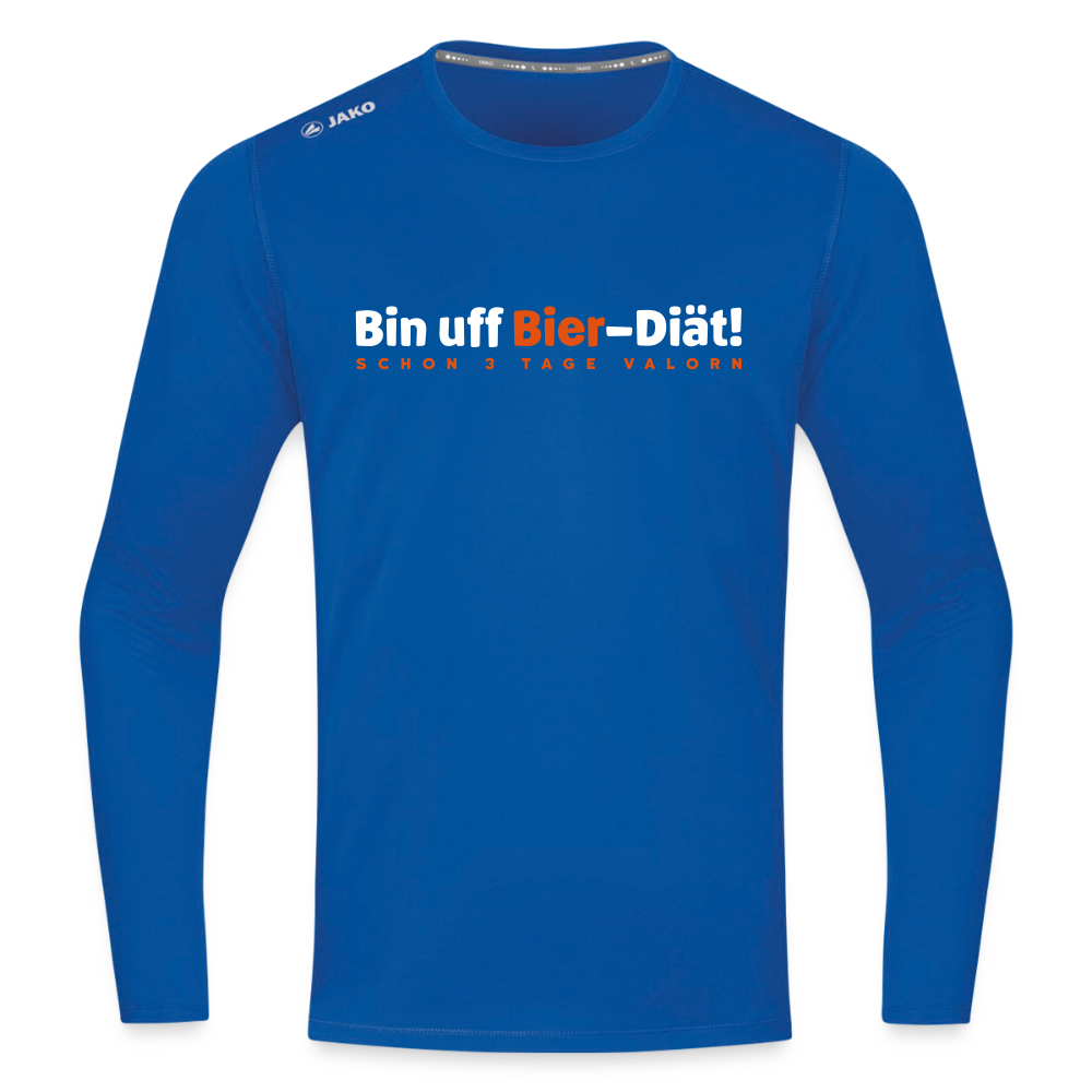Bin uff Bier-Diät! (schon 3 Tage valorn) - Männer Sport Langamshirt - Royalblau