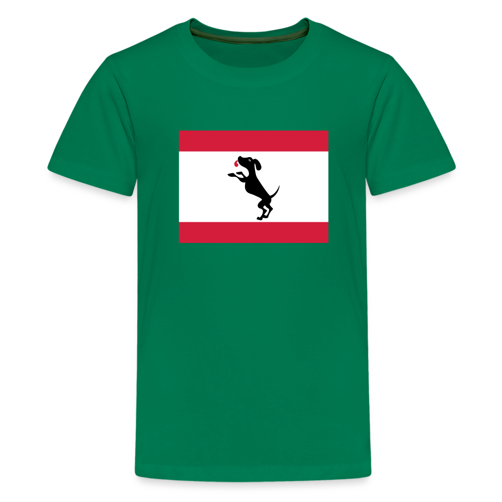 Berliner Flagge mit Hund - Teenager Premium T-Shirt - Kelly Green