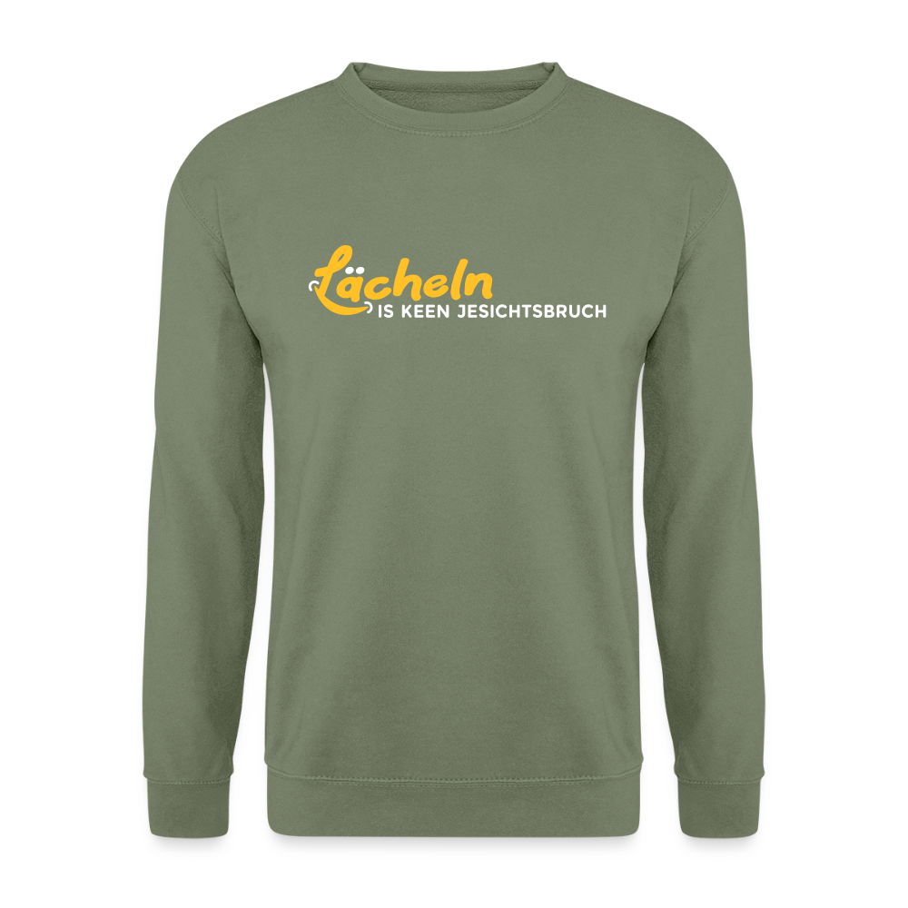 Lächeln is keen Jesichtsbruch - Unisex Pullover - Armeegrün