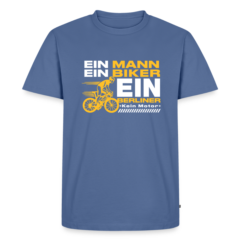Ein Mann, Ein Biker, Ein Berliner - Männer Premium T-Shirt - Taubenblau